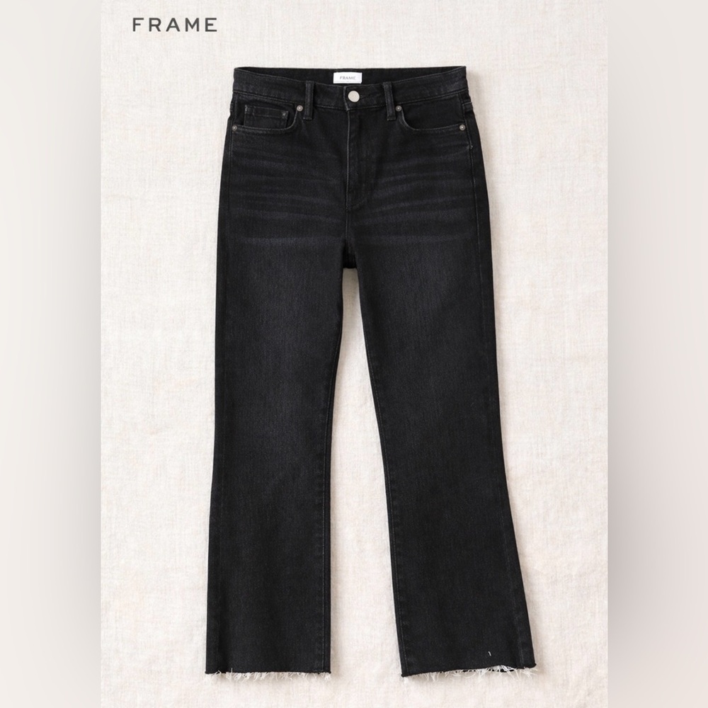 FRAME Denim - NWOT SIZE 26 Black Denim Cropped Bootcut Jeans